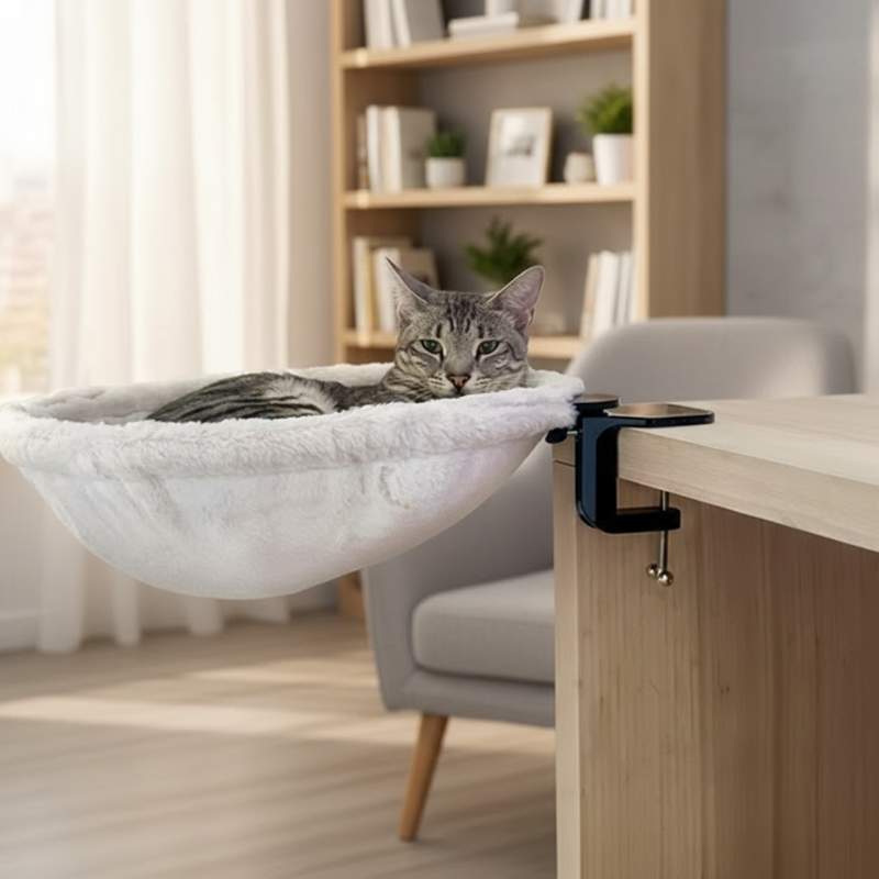 FloofPerch - hanging cat desk bed